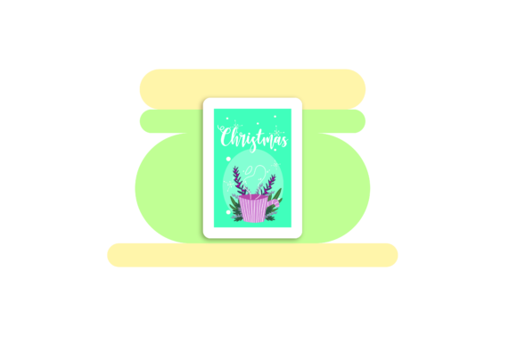 Christmas Greeting Card Floral Shape Graphics and Illustrations Review