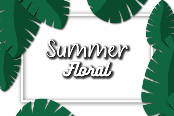 Floral Tropical Summer Banner Graphics and Illustrations