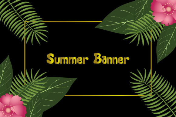 Frame Tropical Floral Banner Graphics and Illustrations Review