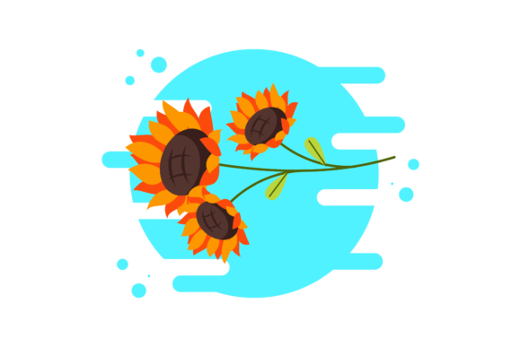 Sunflowers Floral Circle Clipart Graphics and Illustrations Review