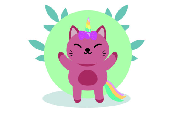 Unicorn Cats Magical Circle Floral Graphics Freebies