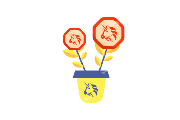 Uniswap Crypto Floral Vector Graphics & Illustrations